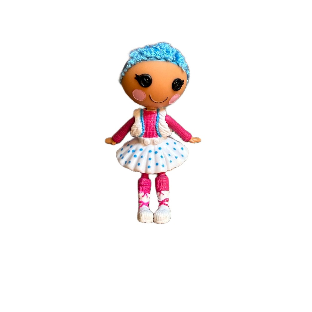 Lalaloopsy Mini Doll Blue Hair Pink Top White Polka Dot Skirt 3 Inch Figure